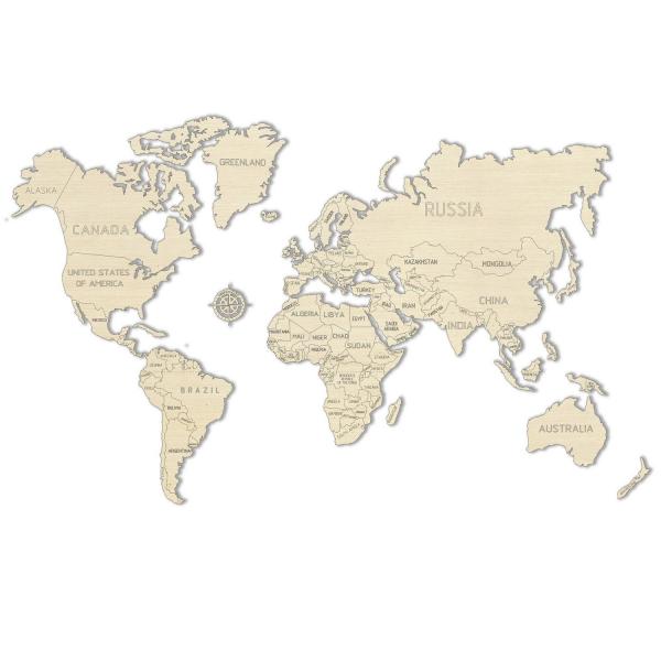 Puzzle 3D : WORLD MAP M - Woodencity-WM501