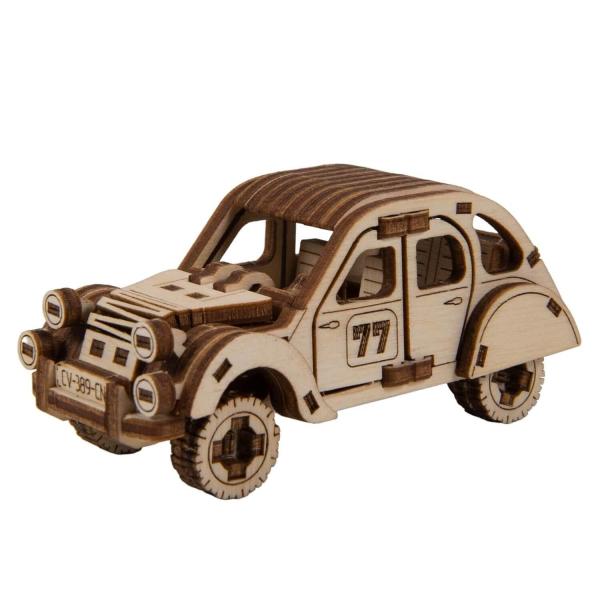 Maquette en bois : rally car 2 : Citroen 2CV - Woodencity-MB-002