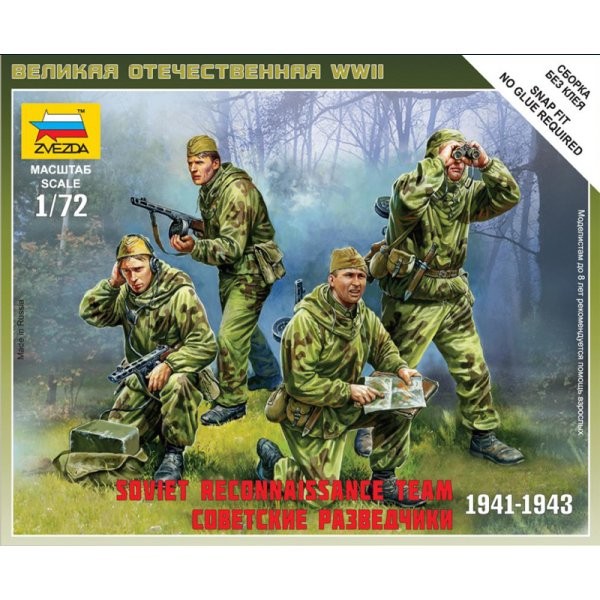 Figurines 2ème Guerre Mondiale : Escouade de reconnaissance soviétique - Zvezda-6137