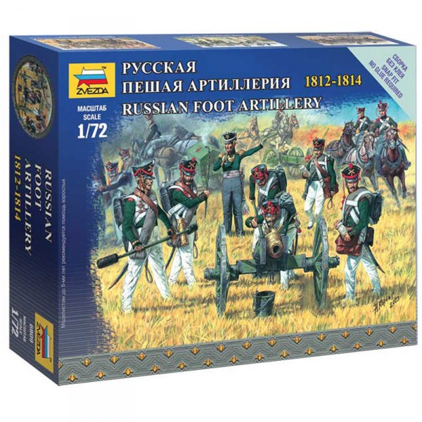 Figurines Militaires : Artillerie à pied Russe 1812-1814 et canon - Zvezda-6809