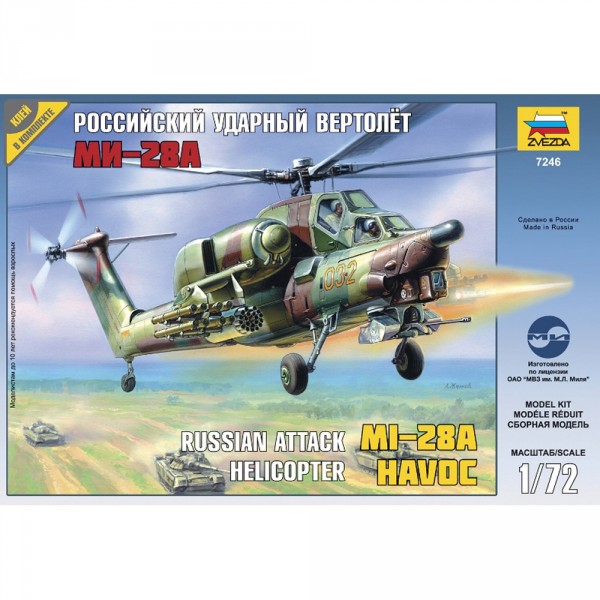 Maquette helicoptère : Hélicoptère d'attaque Russe - MI 28A - Zvezda-7246