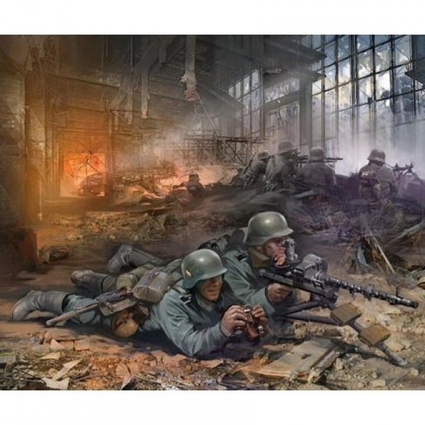 Figurines 2ème Guerre Mondiale : Mitrailleurs allemands - Zvezda-6106