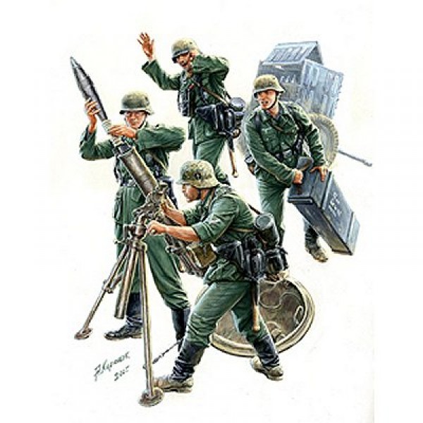 Figurines 2ème Guerre Mondiale : Mortier Allemand 120mm - Zvezda-3583