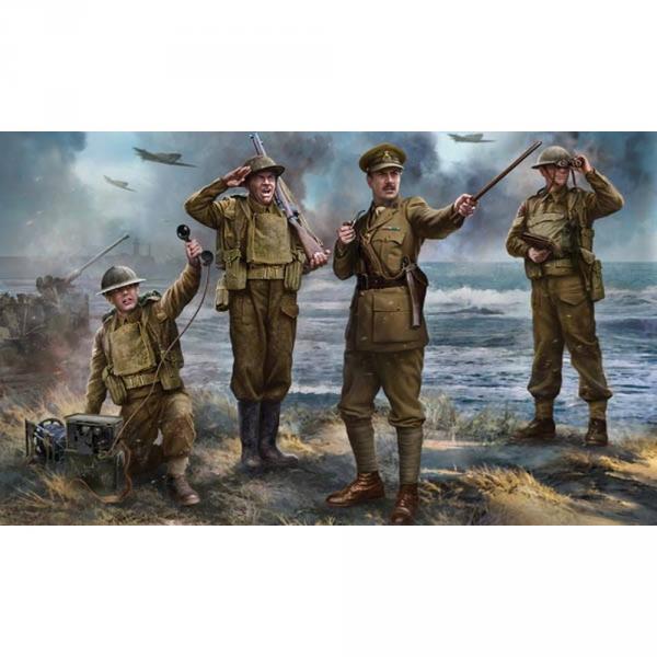 4 figurines : Commandement Britannique 2ème guerre mondiale - Zvezda-Z6174