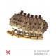Miniature Sans Genua Frohes Neues Jahr Gold x6