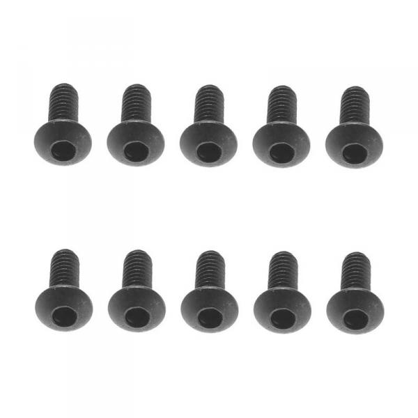 AX31280 M2.6x6mm Hex Socket Button Black (10) - AX31280-AXIC1280