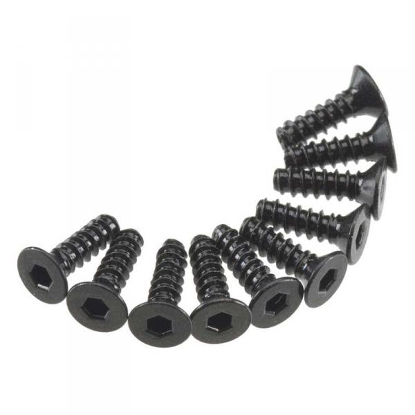 AXA465 - Hex Socket Tap Flat Head M3x10mm Noir (10) - AXA465-AXIC0128