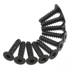 AXA466 - Hex Socket Tap Flat Head M3x12mm Noir (10)