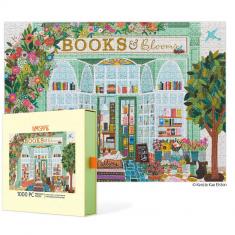 500-Teile-Puzzle: Bücher und Blumen