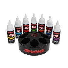 Traxxas Lot Huile Silcone Premium 20 30 40 50 60 70 80WT et Présentoir Carrousel Rotatif