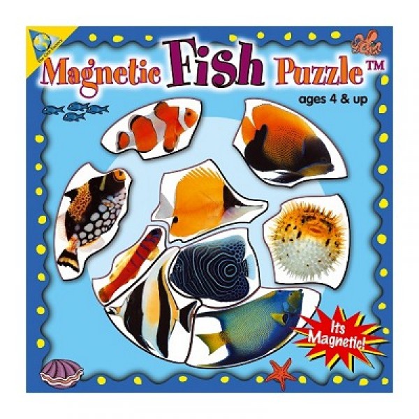 Puzzle 9 pièces : Mini Puzzle Magnétique Les Poissons - Orb-61098