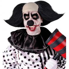 Calotte clown sinistre avec cheveux noirs