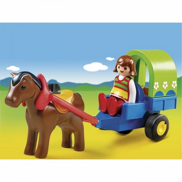 Playmobil 6779 - 1.2.3 - Chariot avec poney - Playmobil-6779