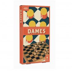 Vintage-Dame-Spiel aus Holz