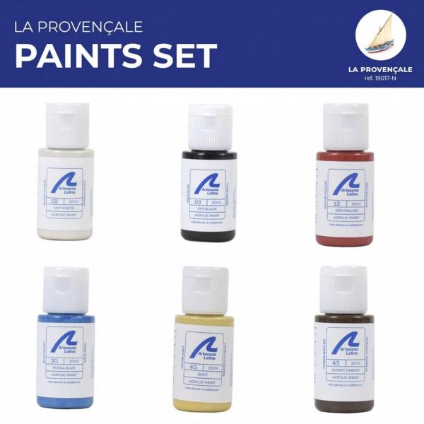 Set de 6 peintures pour maquette bateau La Povençale - Artesania-277PACK25