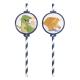 Miniature 8 Pailles Happy Dinosaure en papier - 19,7 cm