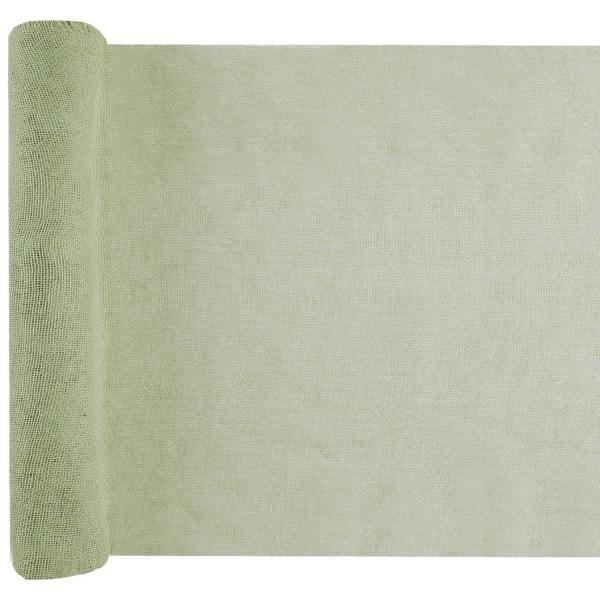 Natürlicher Tischläufer – 36 cm x 5 m – Salbeigrün - FETE-8553