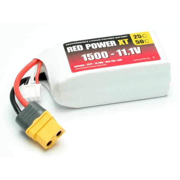 Batterie Lipo RED POWER XT 3S 1500mAh 11,1V XT60 - 15415