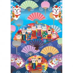 Puzzle 1000 pièces : Monde Kokeshi