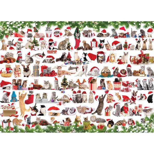 Puzzle 1000 pièces : Les chats de noël - EuroG-6000-0940