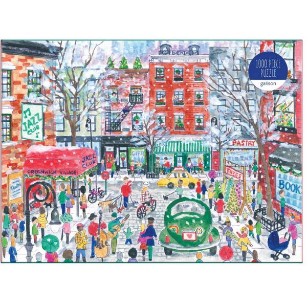 Rompecabezas de 1000 piezas: Navidad en Greenwich Village - Galison-386099