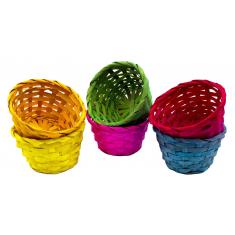 Bamboo basket set of 6 coloured