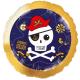Miniature Round Standard Foil Balloon - Pirates Map - 43 cm