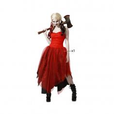 Déguisement arlequin rouge - Femme