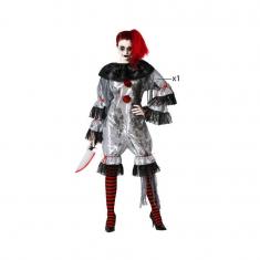 Déguisement clown macabre gris - Femme