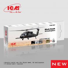 Set de peintures acryliques pour hélicoptère Black Hawk. US 