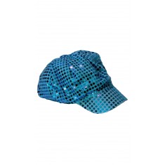 Casquette Disco Paillettes Turquoise