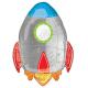 Miniature XL-Aluminiumballon: Blast-off-Geburtstag: 73 cm