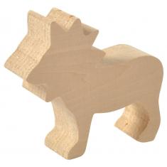 Animales del zoológico hechos con virutas de madera, juego de 3