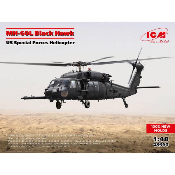 Maquette hélicoptère : black hawk MH-60L spécial forces américaines - ICM-48360