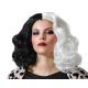 Miniature Perruque bicolore noire et blanche - Femme