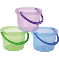 Buckets, clear, set of 6