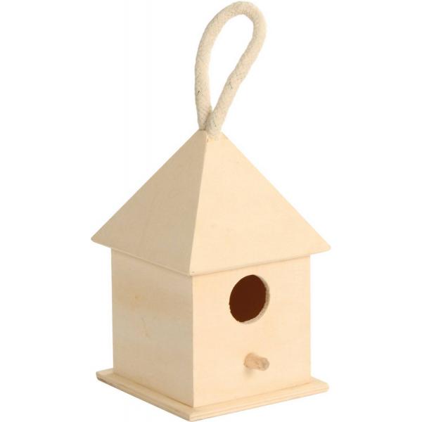 Casita de pájaros de madera lista para decorar, Dim. 7 x 7 x 11 centímetros - Eduplay-210246