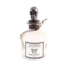 Flacon transparent arsenic avec bouchon tête de mort