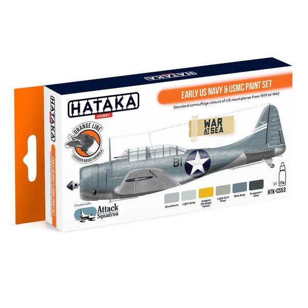 Orange Line Set(6 pcs) Early US Navy & USMC paint set - HATAKA - HTK-CS53