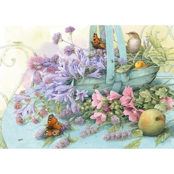 1000 pieces puzzle: Basket of flowers - Schmidt-59572