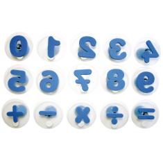 Tampon géant, chiffres, set de 15 bleu