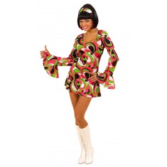 Robe Seventies (Vert) - Déguisement Années 70 (Disco)