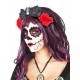 Miniature Serre-tête Fleuri - Dia De Los Muertos - Noir et Rouge