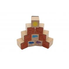 Wooden weather stamps set of 10