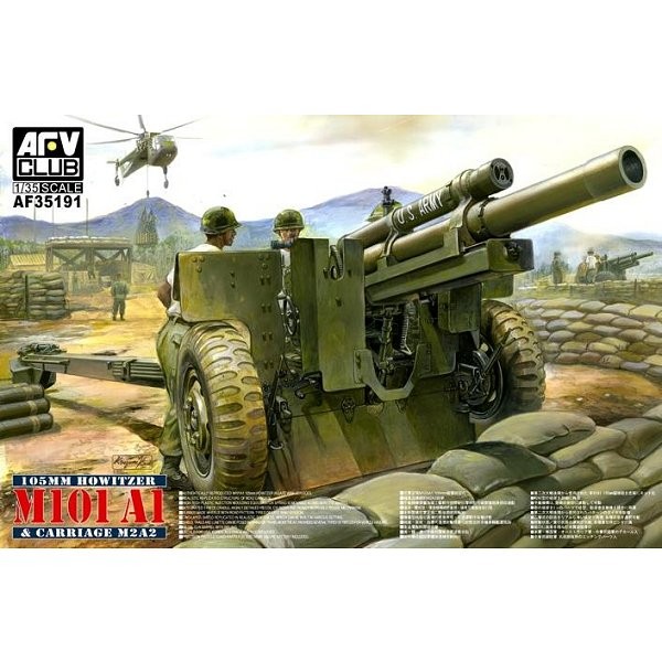 Maquette US 105mm HOWITZER M101 A1 avec carriage M2 A2 - AFVclub-AF35191