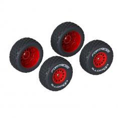 Jeu de pneus dBoots « FORTRESS » collés rouges (2 paires)