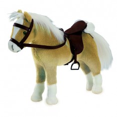 Doll accessories: Götz Boutique: Articulated horse plush toy with salt and harness: Halfinger