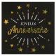 Miniature Serviettes en papier x 10 - Anniversaire étincelant Or
