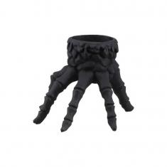Bougeoir main squelette noir