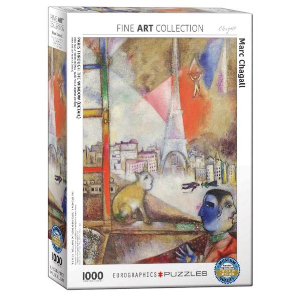 Puzzle 1000 pièces - Fine Art Collection : "Paris à travers la fenêtre" Marc Chagall - EuroG-6000-0853
